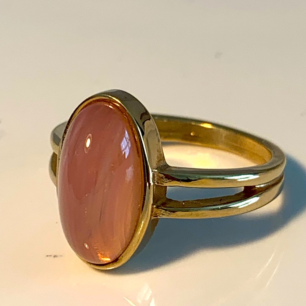 Gold Ring with Pink Stone